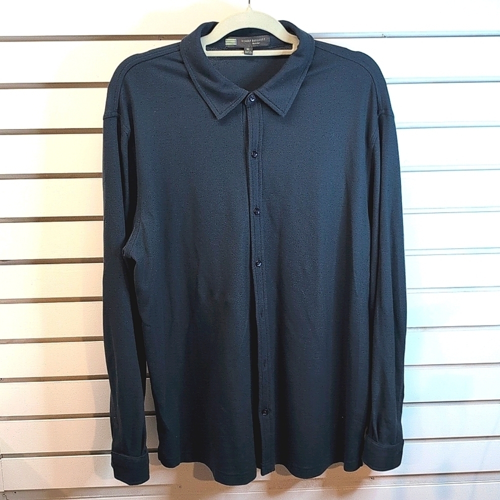 Robert Barakett blue 100% Pima cotton stretch button down shirt XL